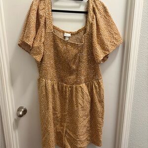 Ava & Viv Tan and White Romper